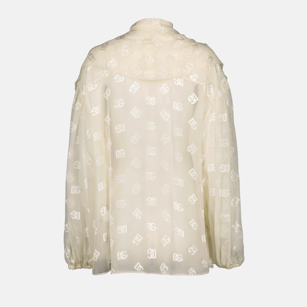 셔츠 Chemise en satin dévoré Dolce & Gabbana 베이지 Femme