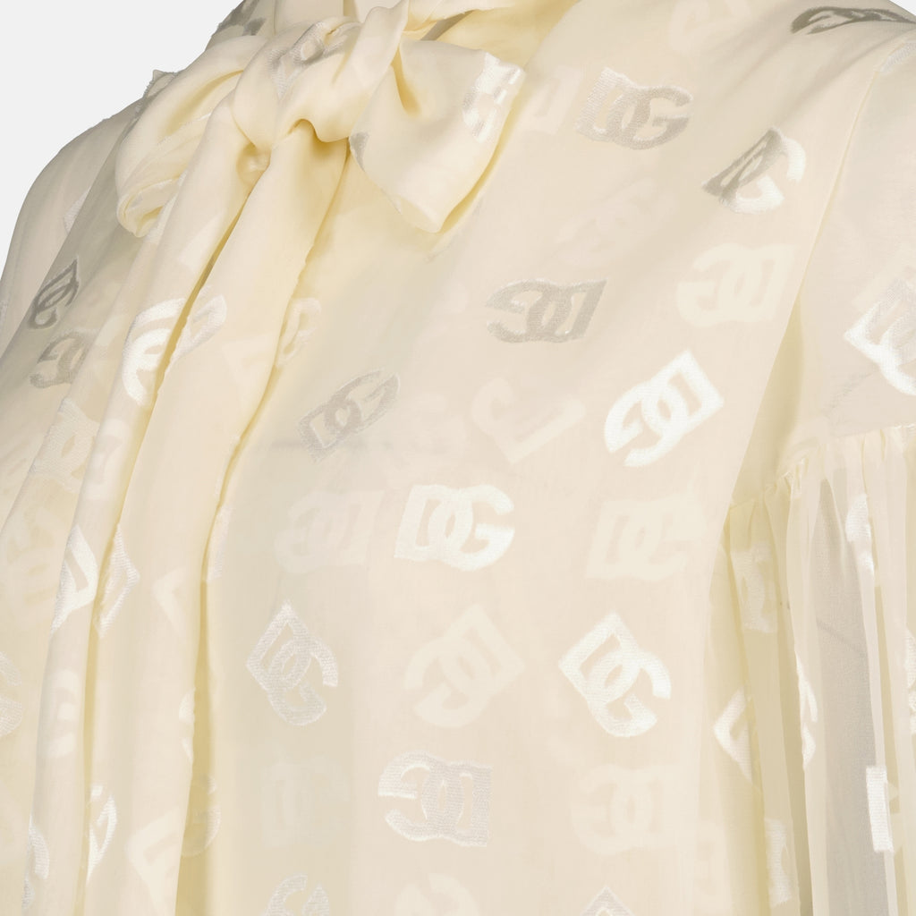 셔츠 Chemise en satin dévoré Dolce & Gabbana 베이지 Femme