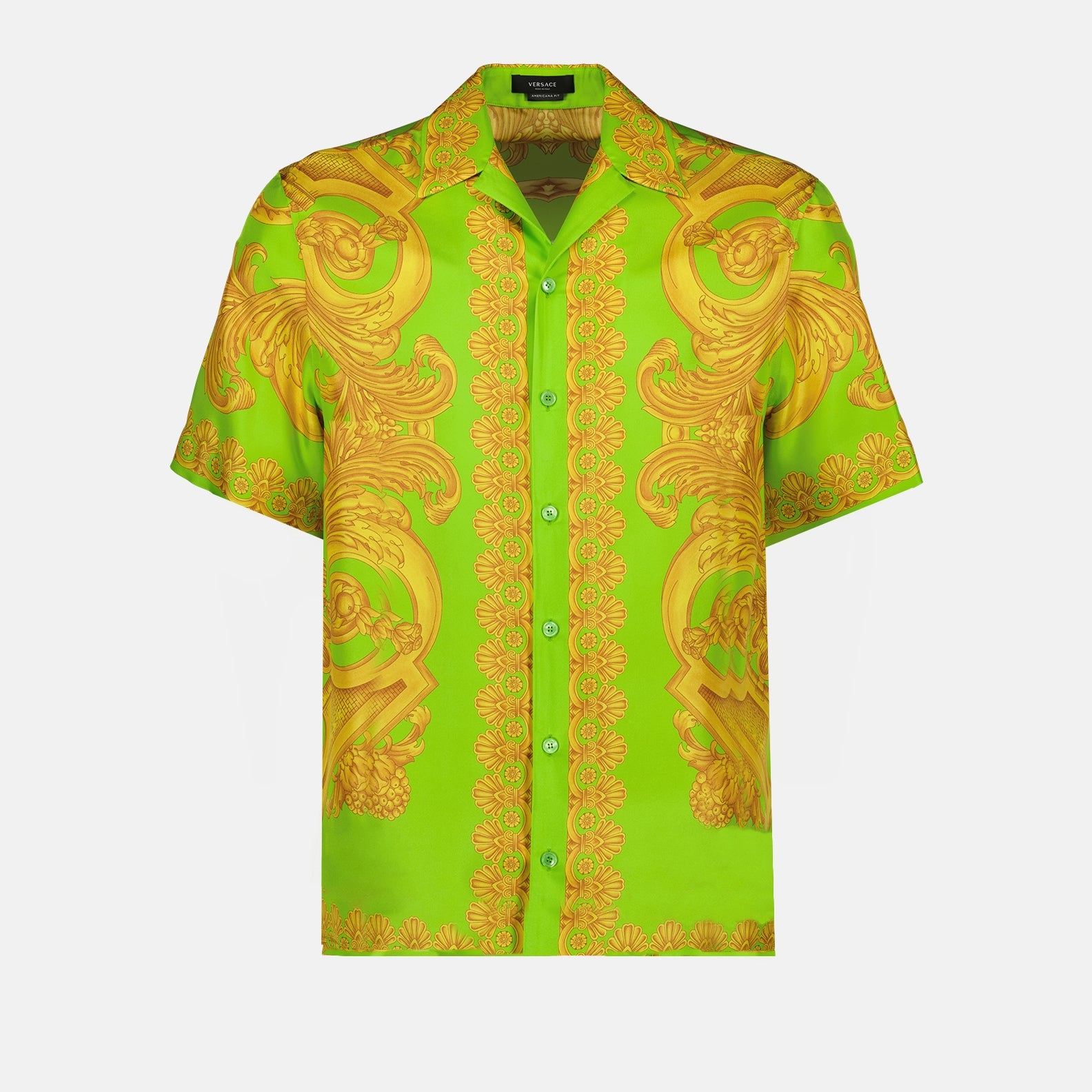 Camicie Chemise Barocco 660 Versace Verde Homme