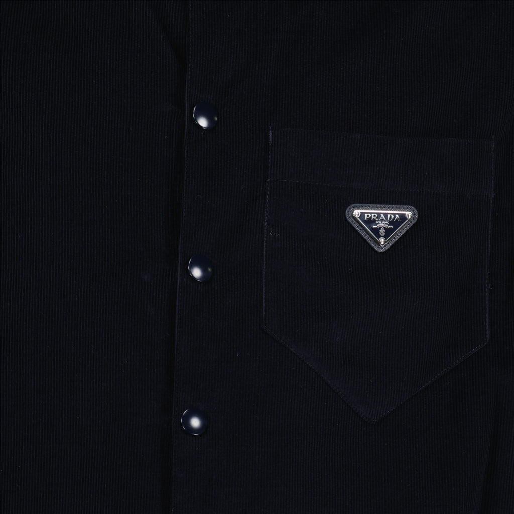Shirts Velvet shirt Prada Dark blue Man