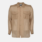 Chemise en voile de coton beige