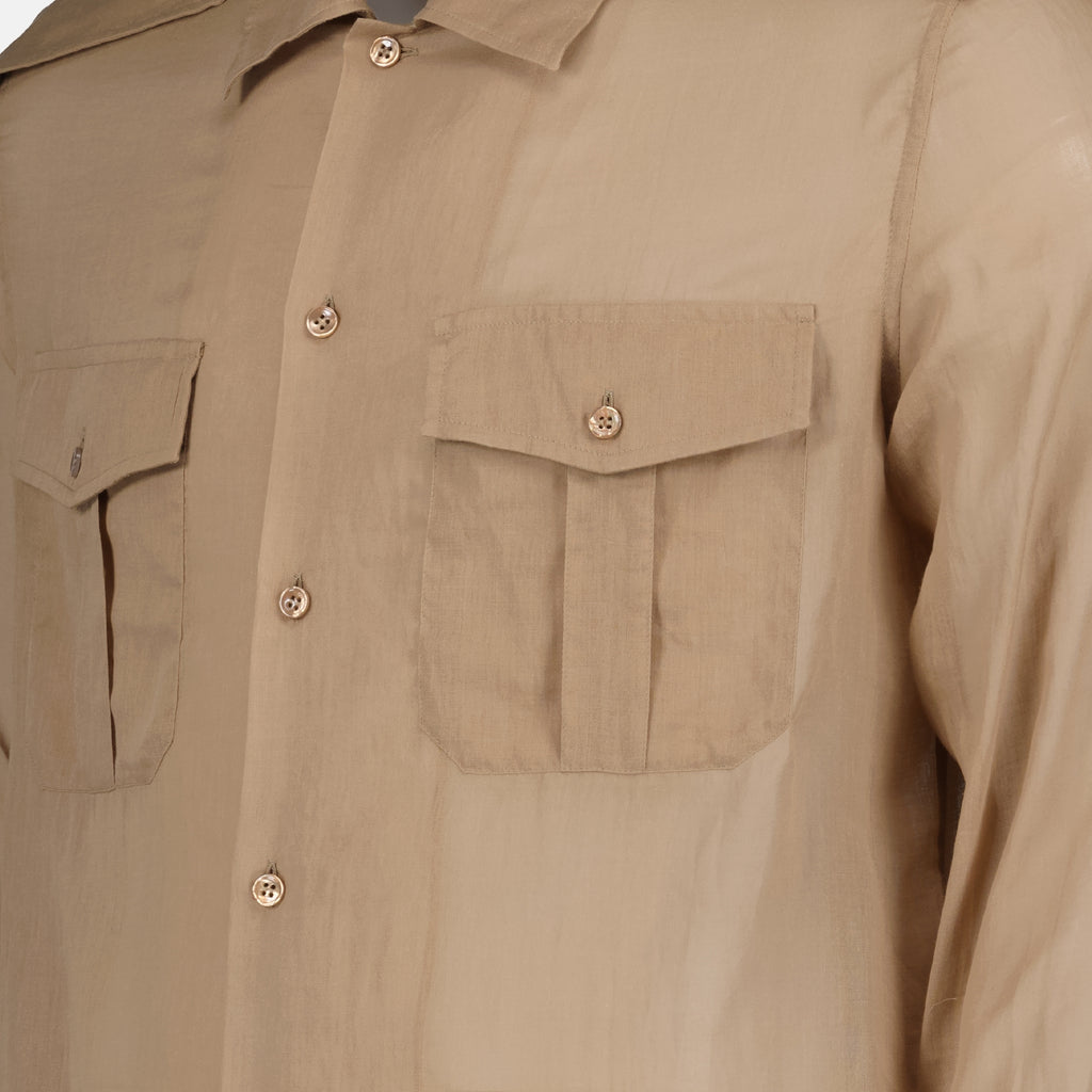 Chemise en voile de coton beige