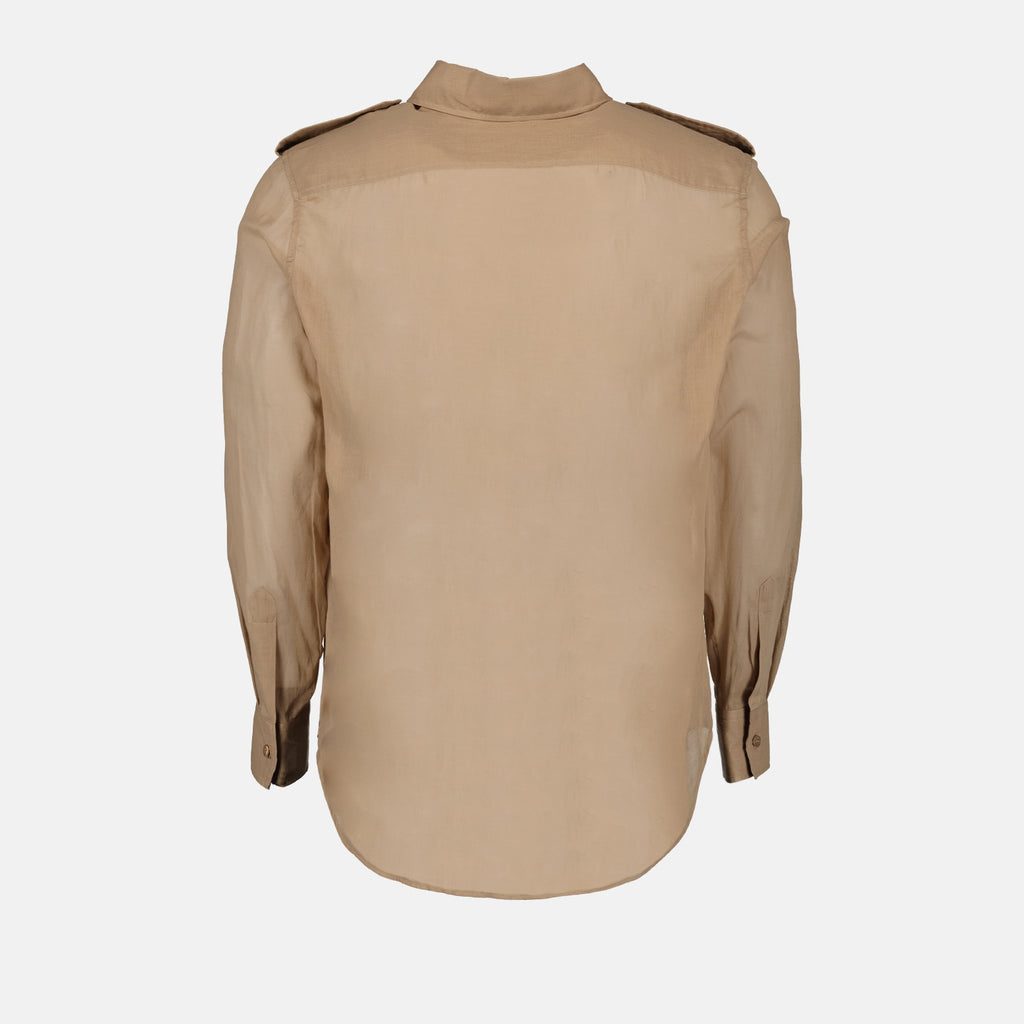 Chemise en voile de coton beige
