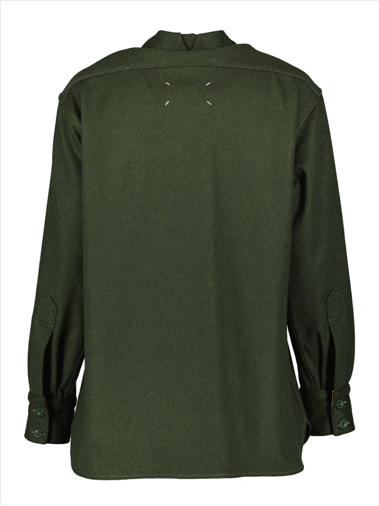 Jaquetas Chemise Four Stitches Maison Margiela Verde Homme