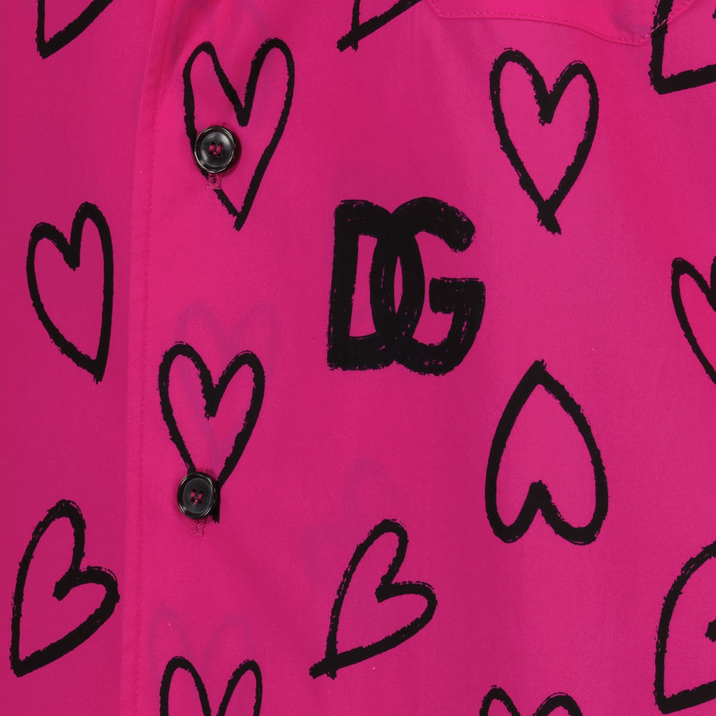 Chemises Chemise imprimé DG Cœurs Dolce & Gabbana Rose Homme