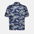 Camicie Chemise Requins Palm Angels Blu Homme