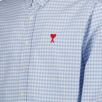 Chemise Vichy Ami de Coeur bleu ciel