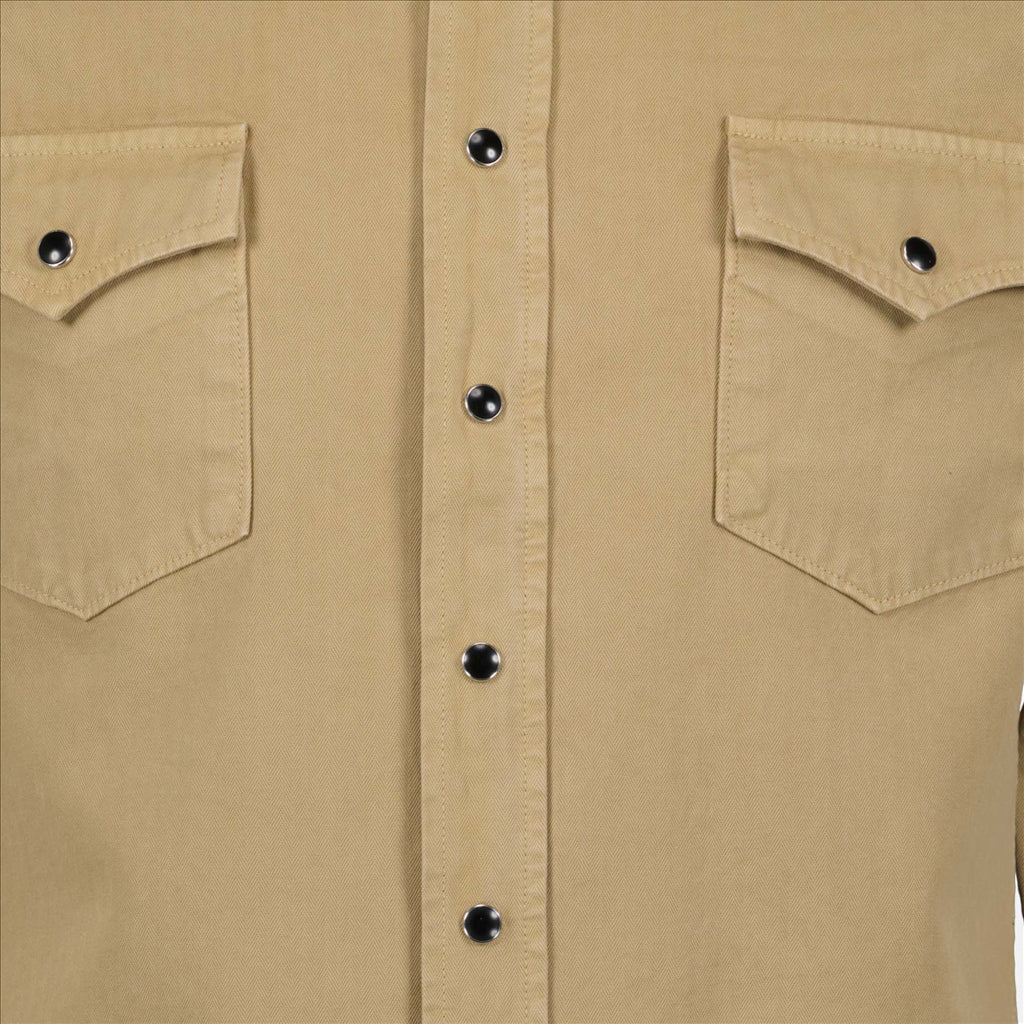 Camisas Camisa Western Saint Laurent Beige Hombres