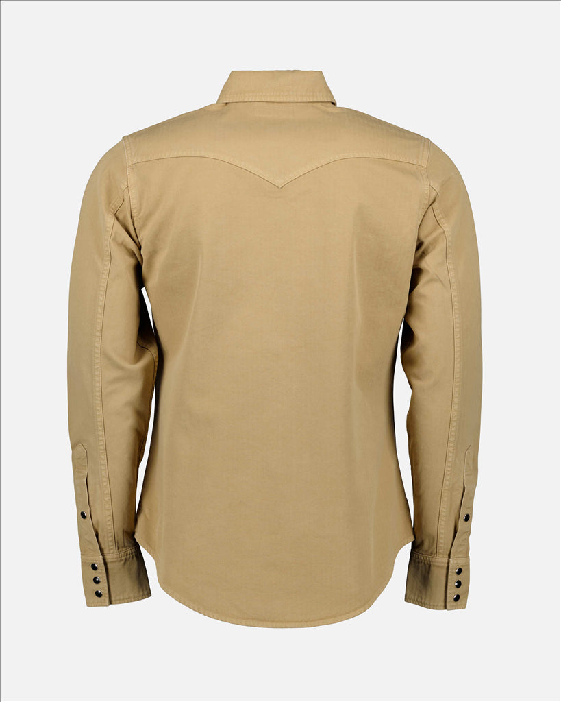 Camisas Camisa Western Saint Laurent Beige Hombres