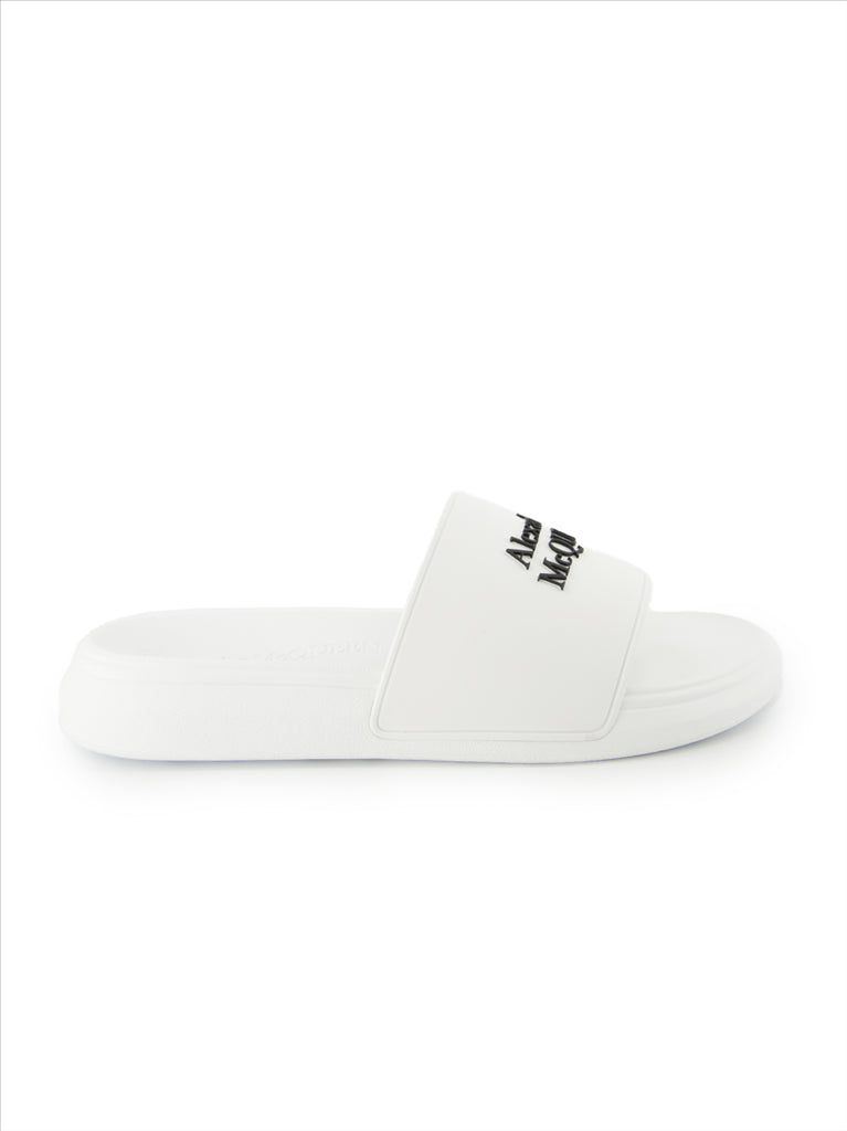 Open shoes Logo slides Alexander McQueen White Man