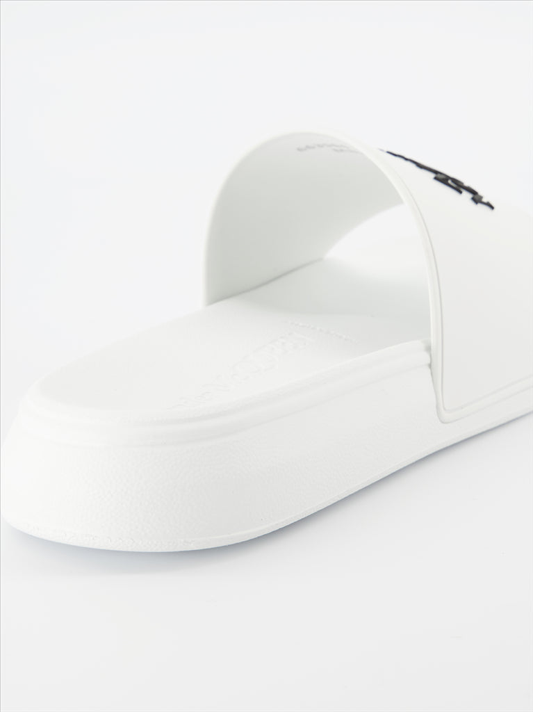 Open shoes Logo slides Alexander McQueen White Man