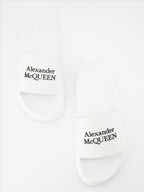 Open shoes Logo slides Alexander McQueen White Man