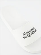 Open shoes Logo slides Alexander McQueen White Man