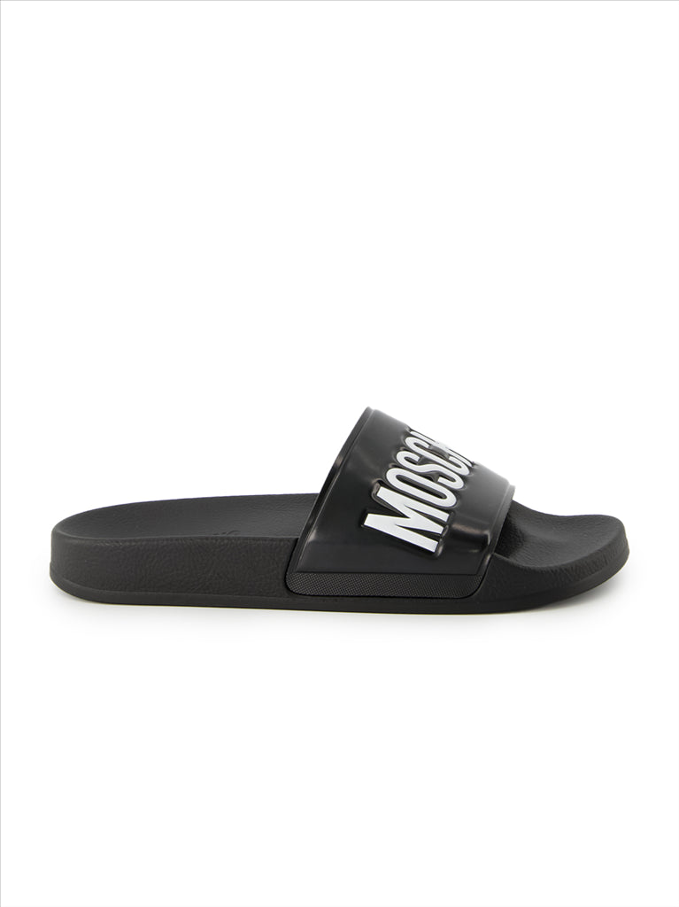 Chaussures ouvertes Claquette à logo Moschino Noir Homme