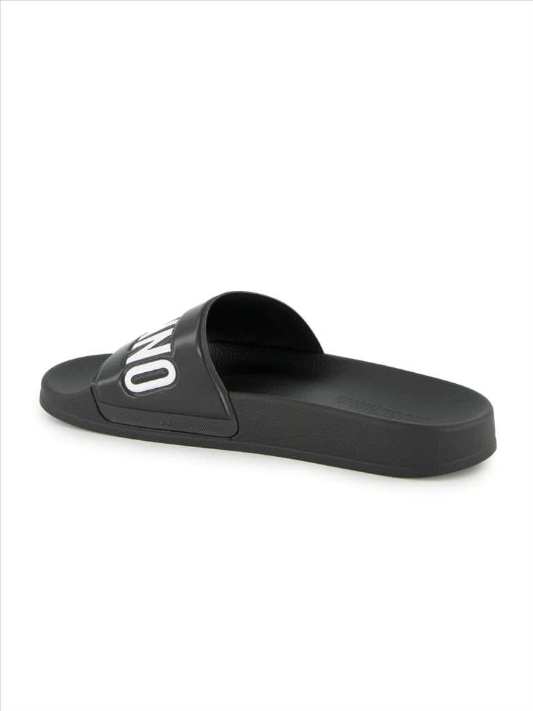 Chaussures ouvertes Claquette à logo Moschino Noir Homme