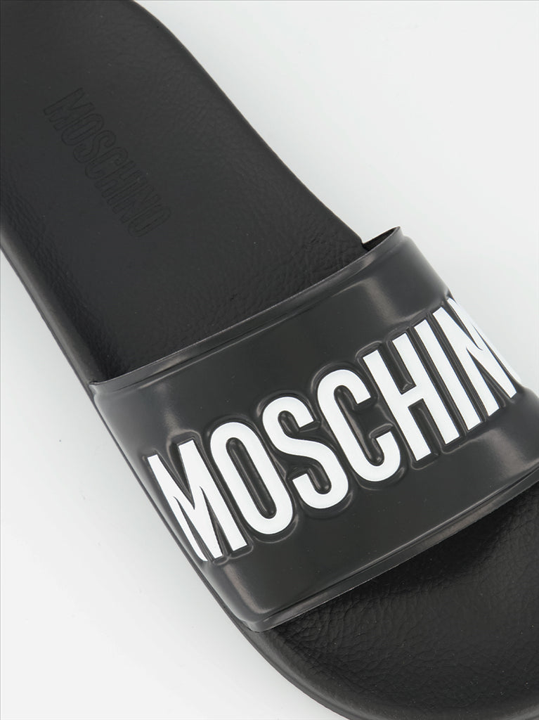 Chaussures ouvertes Claquette à logo Moschino Noir Homme