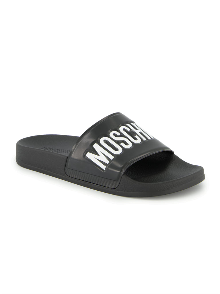 Chaussures ouvertes Claquette à logo Moschino Noir Homme