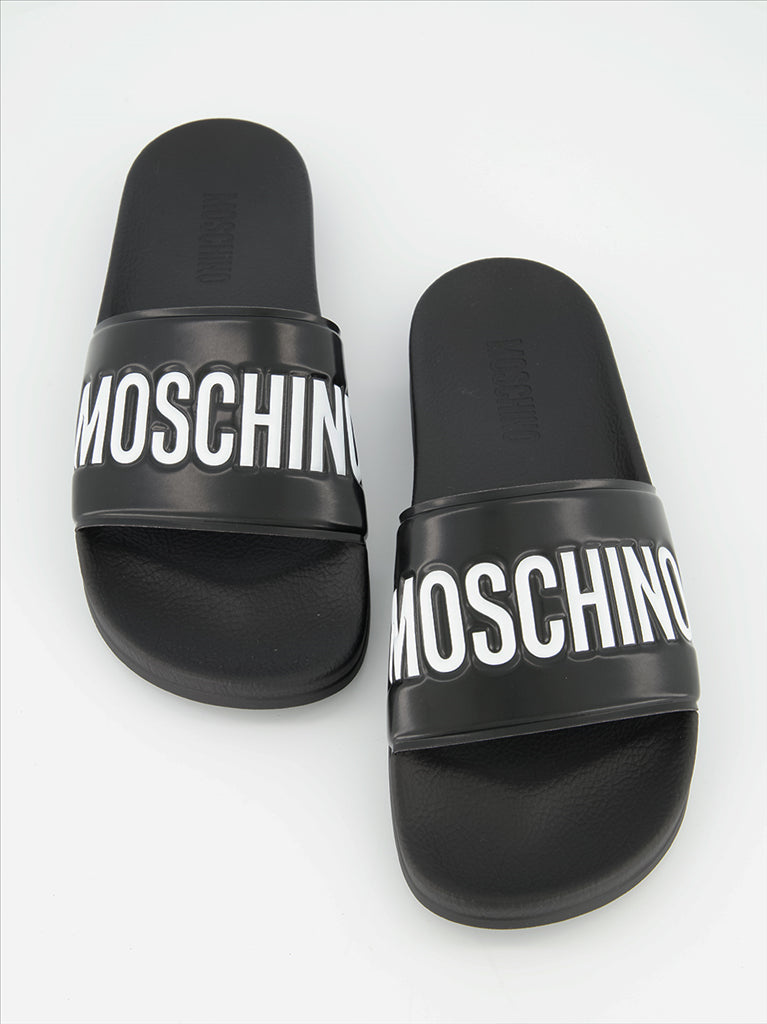 Chaussures ouvertes Claquette à logo Moschino Noir Homme