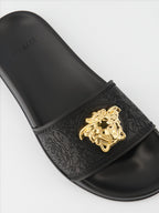 Chaussures ouvertes Claquette Medusa Versace Noir Femme