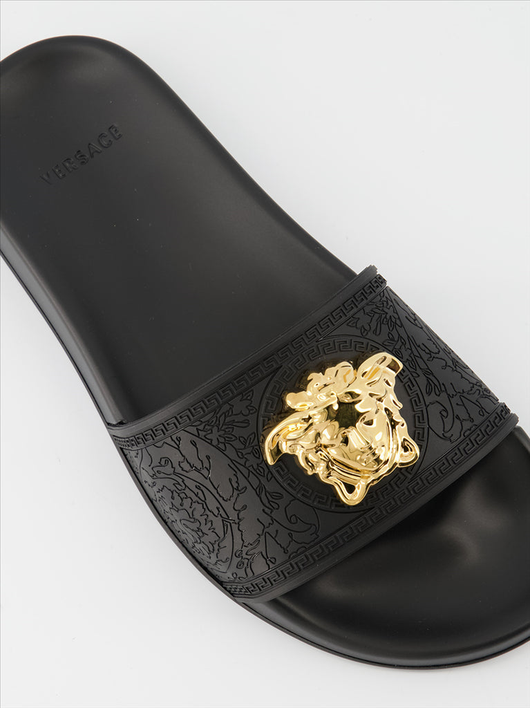Chaussures ouvertes Claquette Medusa Versace Noir Femme