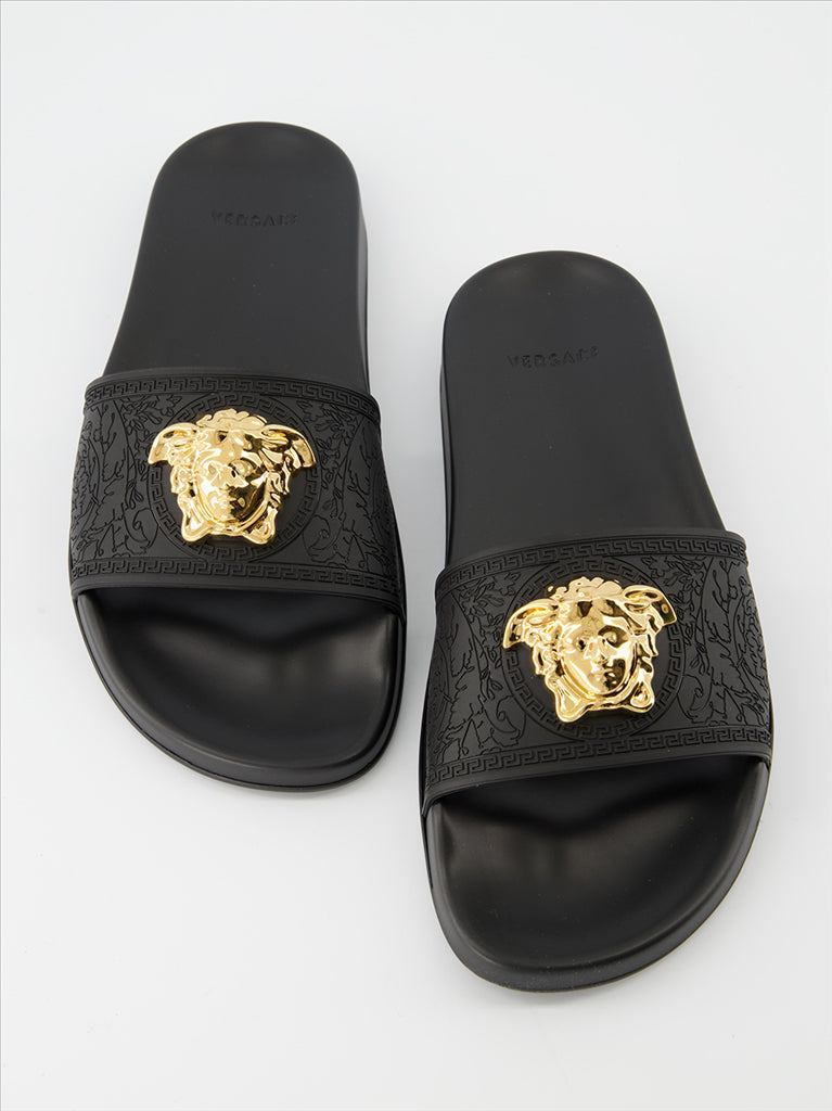 Chaussures ouvertes Claquette Medusa Versace Noir Femme