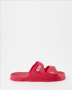 Open shoes Double strap slides GCDS Red Unisex