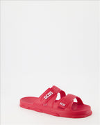 Open shoes Double strap slides GCDS Red Unisex