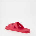 Open shoes Double strap slides GCDS Red Unisex