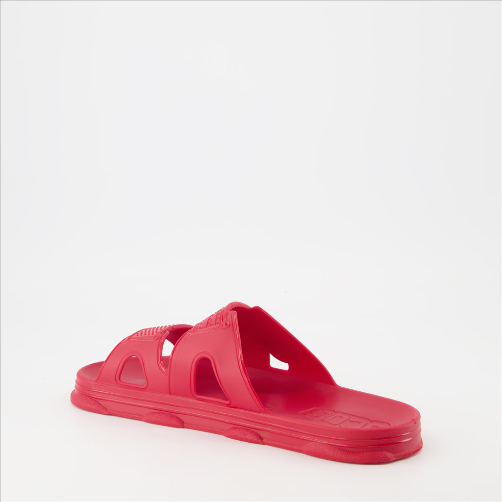 Open shoes Double strap slides GCDS Red Unisex
