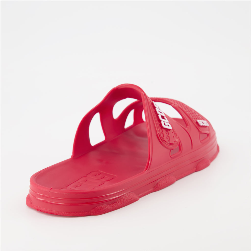 Open shoes Double strap slides GCDS Red Unisex