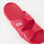 Open shoes Double strap slides GCDS Red Unisex