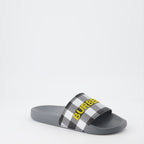 Open shoes Checked slides Burberry Gray Man
