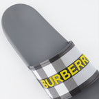 Open shoes Checked slides Burberry Gray Man