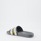 Open shoes Checked slides Burberry Gray Man