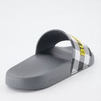 Open shoes Checked slides Burberry Gray Man