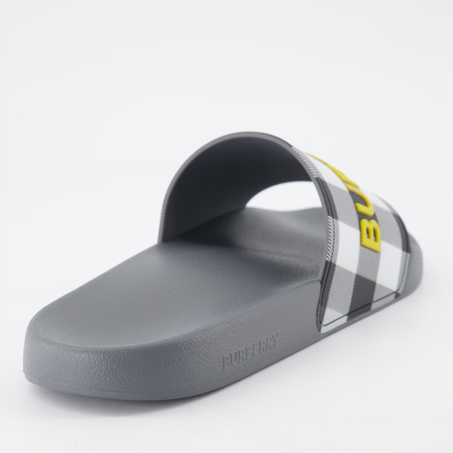 Open shoes Checked slides Burberry Gray Man