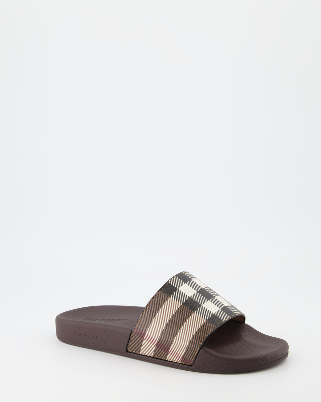Chaussures ouvertes Claquettes à carreaux Burberry Marron Homme