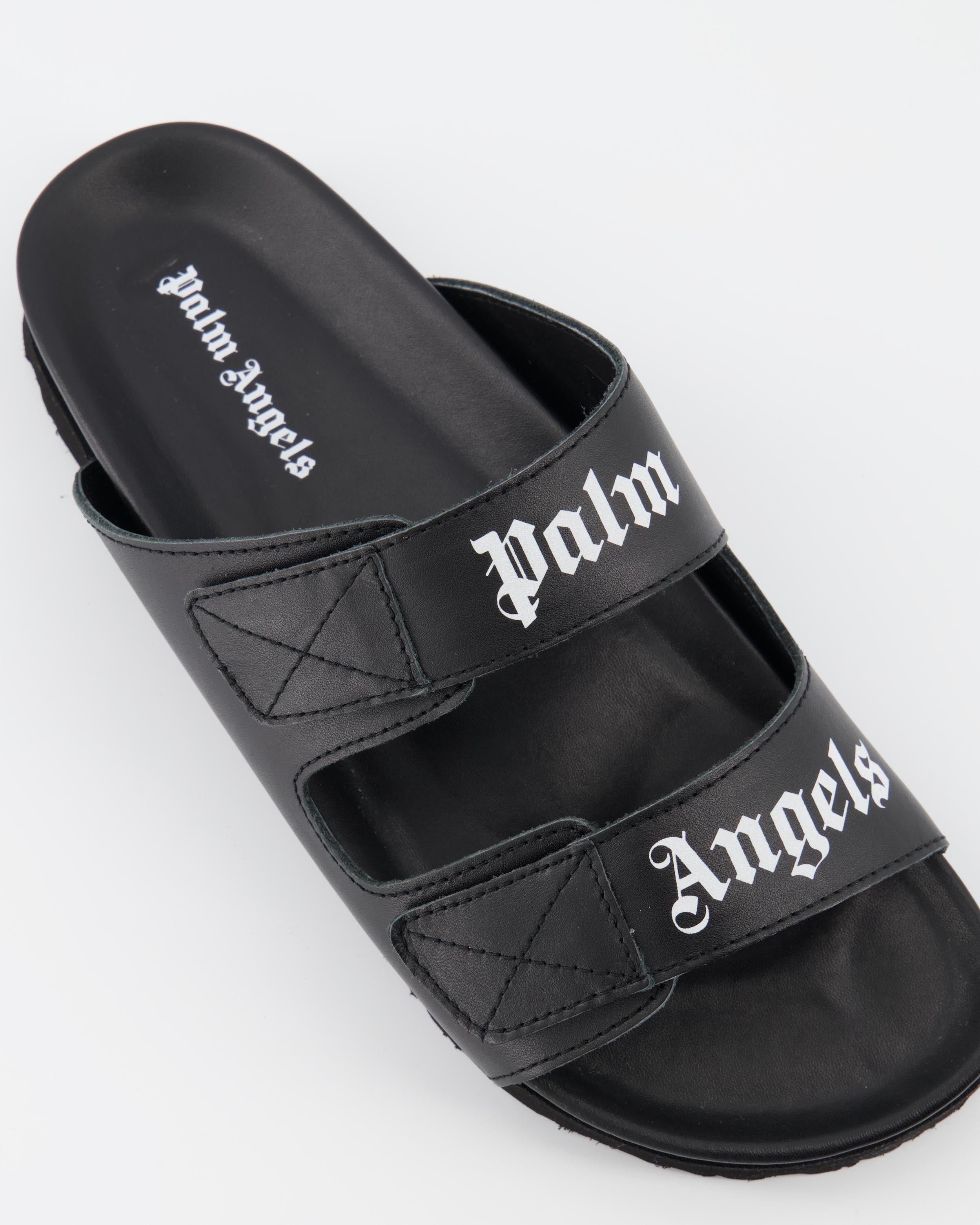 Open shoes Two-strap slides Palm Angels Black Women