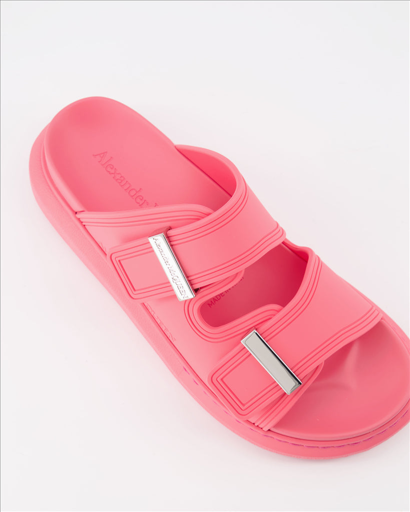 Baskets Claquettes à double lanières Alexander McQueen Rose Femme