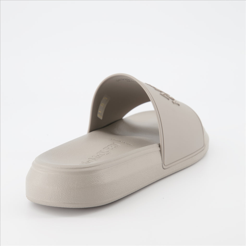 Open shoes Logo slides Alexander McQueen Gray Man