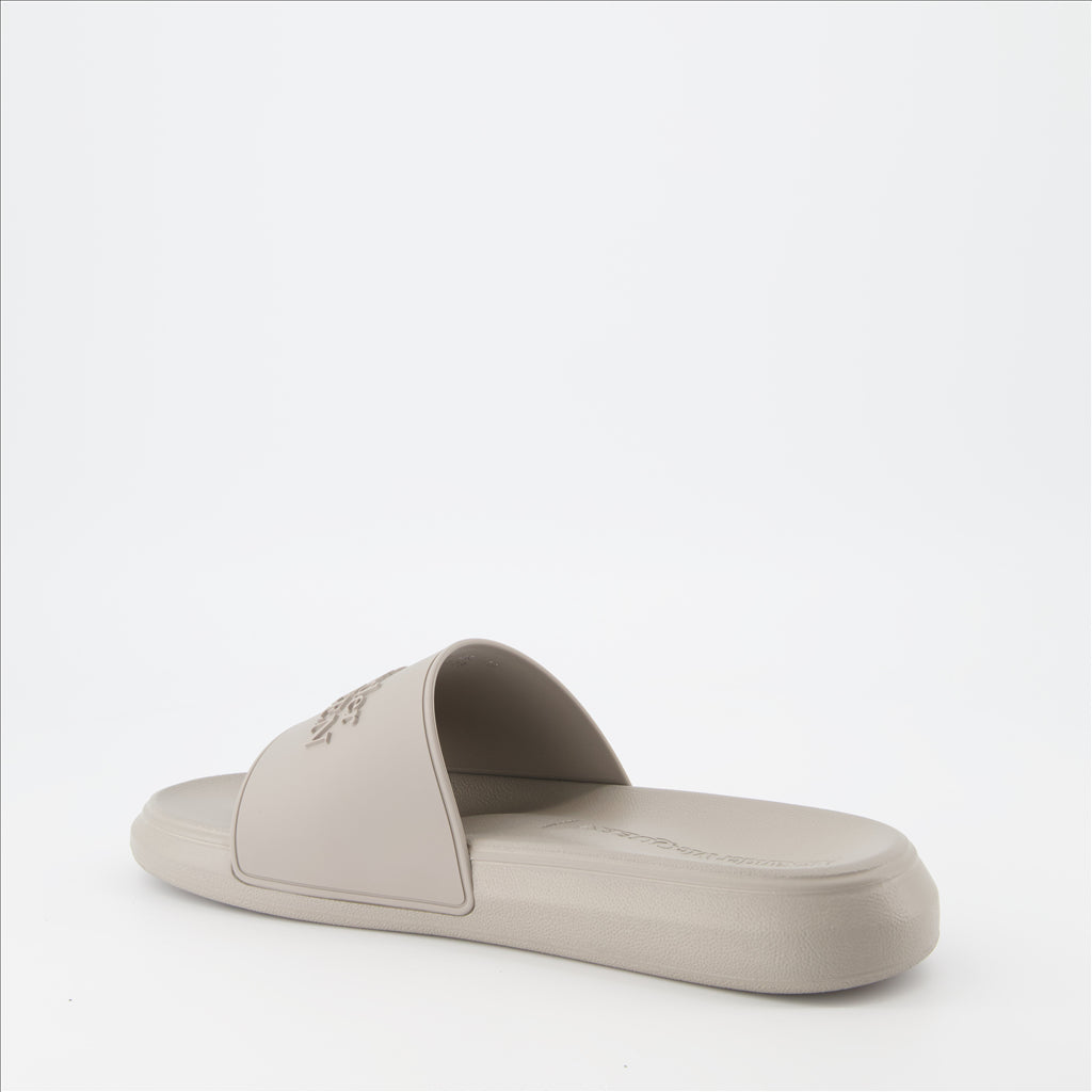 Open shoes Logo slides Alexander McQueen Gray Man