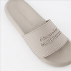 Open shoes Logo slides Alexander McQueen Gray Man