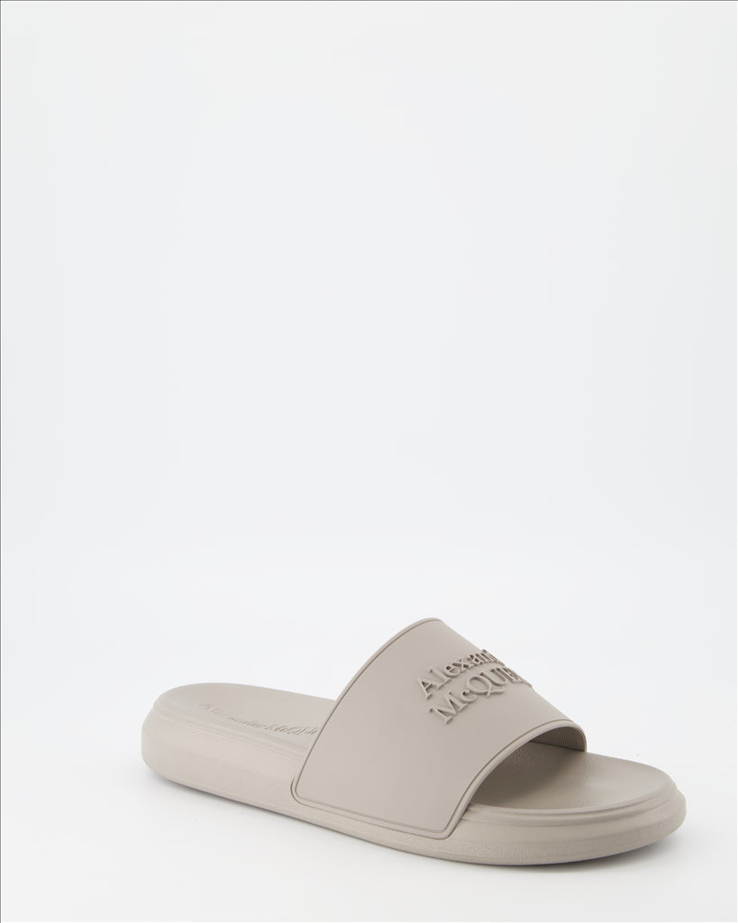 Open shoes Logo slides Alexander McQueen Gray Man
