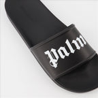 Offene schuhe Claquettes à logo Palm Angels Schwarz Homme