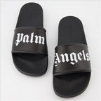 Offene schuhe Claquettes à logo Palm Angels Schwarz Homme