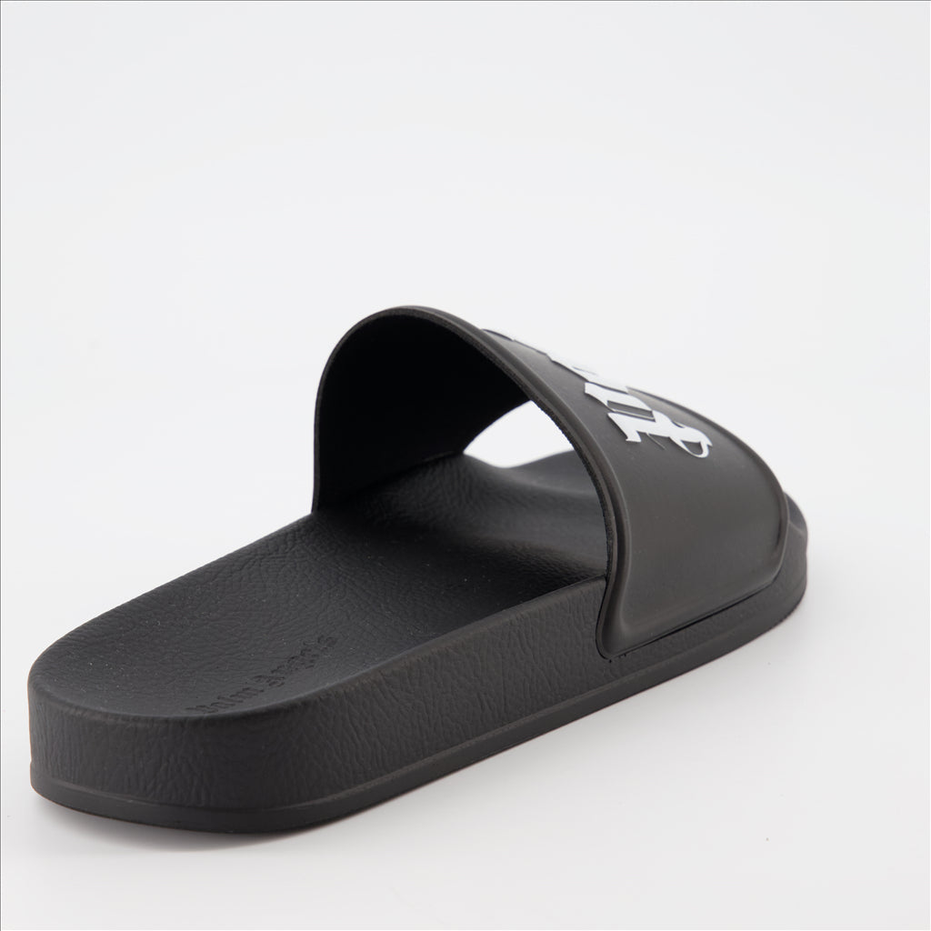 Scarpe aperte Claquettes à logo Palm Angels Nero Homme