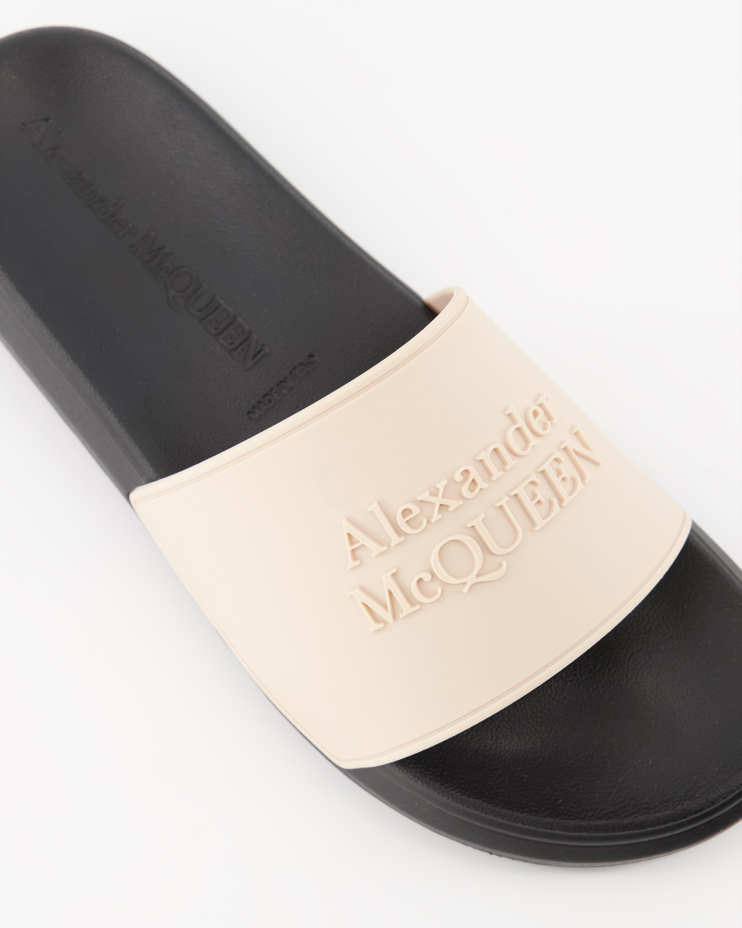 Open shoes Logo slides Alexander McQueen Beige Man