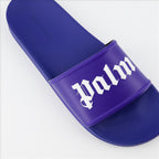 Open shoes Logo slides Palm Angels Purple Man