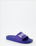 Open shoes Logo slides Palm Angels Purple Man