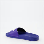 Open shoes Logo slides Palm Angels Purple Man